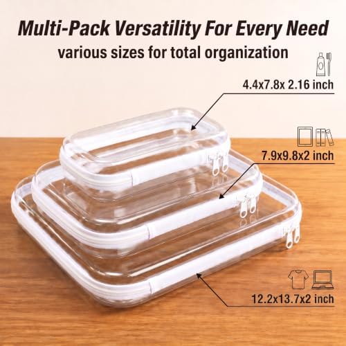 Clear Hard Shell Zipper Case, 6 Pack Diaper Bag Organizer Pouches Set - Image 7