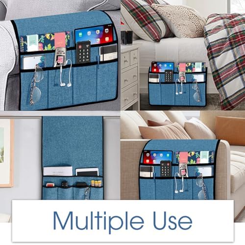 Joywell Remote Control Holder Armchair Caddy Armrest Organizer Classic Blue - Image 5