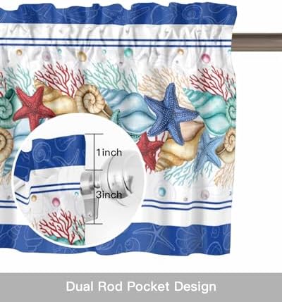 Vandarllin Coastal Beach Kitchen Curtains Valances - Image 6
