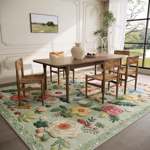 9x12 Area Rugs for Living Room: Washable Bedroom Rug Lightweight Non Slip Low - Image 3