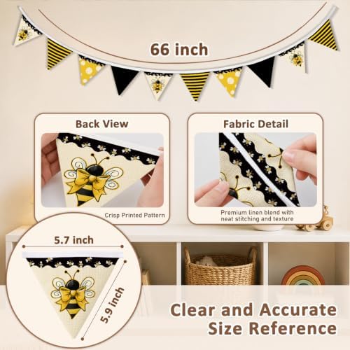 Bee Classroom Nursery Decor Banner Bumble Bee Garland Flags - Image 3