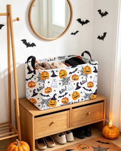 Essme Rectangular Halloween Basket, Ghost Storage Bins Organizer - Image 7