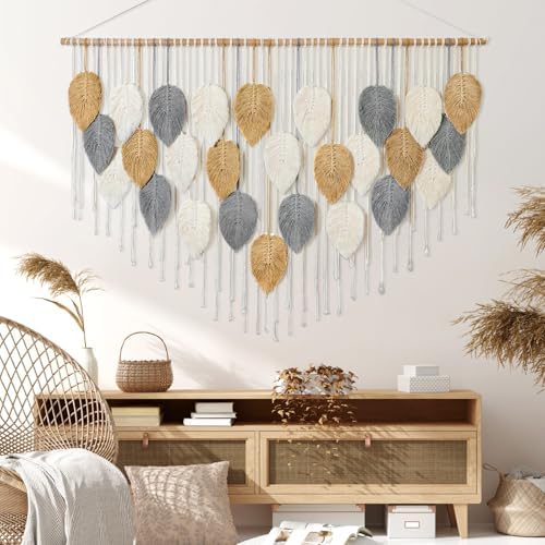 Large Macrame Wall Hanging Boho Woven Tapestry Chic Modern Home Decorations - Image 5