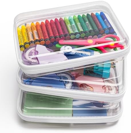 CoiiJoii 3PCS Clear Hard Shell Zipper Case, Portable Cosmetic Bag by CoiiJoii