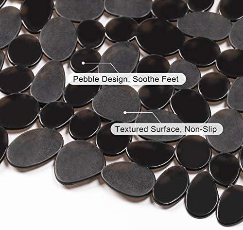 WELTRXE Non Slip Bathtub Mat 35 x 16 Inches Pebbles Shower Mats - Image 2