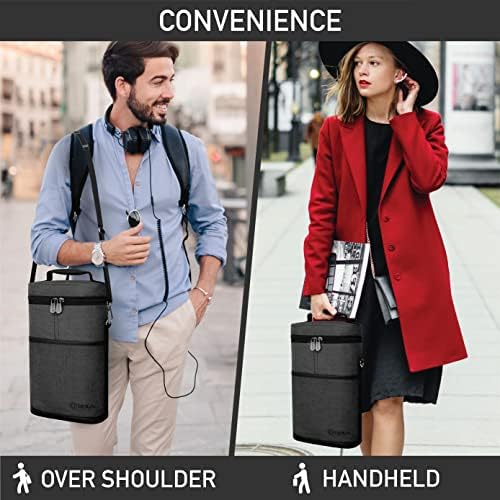 opux 2 Bottle Wine Carrier Tote, Insulated Leakproof Wine Cooler Bag, Wine - Image 6