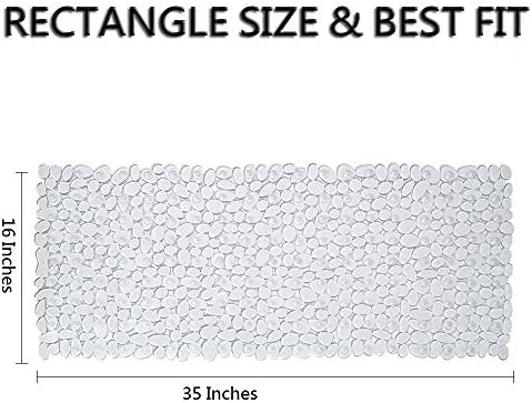 SONGZIMING Bathtub Mat Non Slip 2 Pack, 35 x 16 Inches Pebble Shower Mat - Image 2