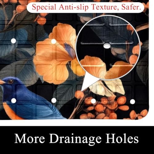 Bath Tub Shower Mat, Washable Bathtub Floor Mats, Suction Cups and Drain Holes - Image 2