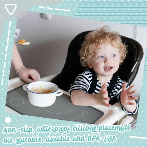 Zhehao 4 Pcs 4 Pcs Montessori Toddler Silicone Placemats, Soft Colors - Image 5