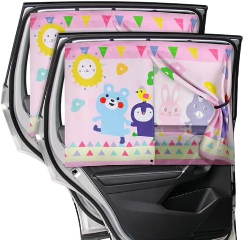 Car Window Shade for Baby, Cute Patterns Car Window Curtains for Sun Glare Block by DIZA100