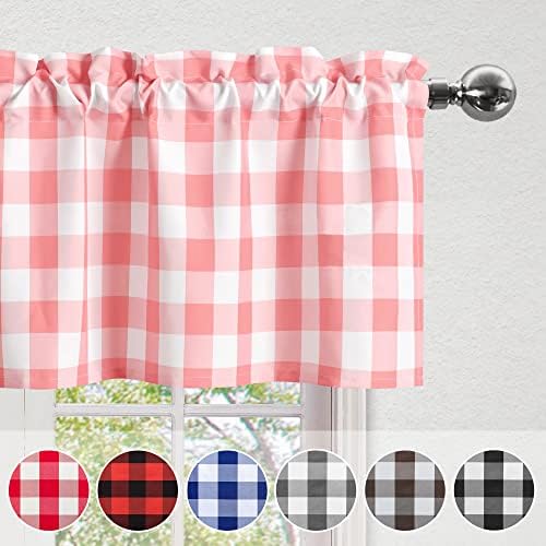 Hiasan Buffalo Plaid Curtains Valances, 52W x 18L, 1 Panel - Image 3