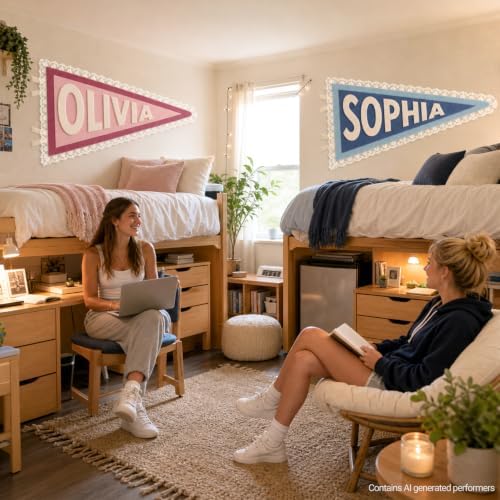 Personalized Felt Name Pennant Flag Custom Lace Dorm Room Decor - Image 4