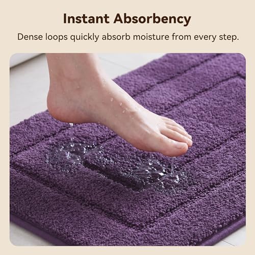 GRANNY SAYS Purple Bathroom Rug 32" x 20", Non-Slip Microfiber Bath Mat - Image 3