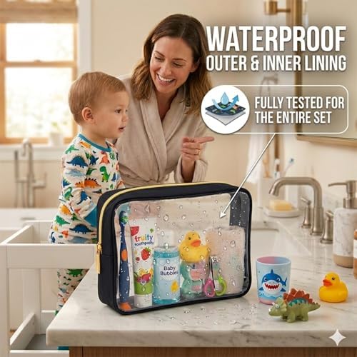 Remobia Hicol TSA Approved 5-Piece Diaper Bag Organizer Pouch Set Clear - Image 4