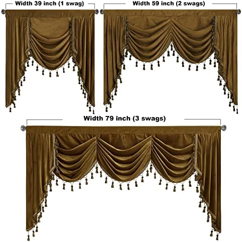 StangH Fall Decor Valance Curtains Gold Brown W39 inches, 1 Panel - Image 5