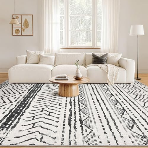 Nakagishi Boho 5x7 Area Rug Living Room Rugs Machine Washable Black - Image 4
