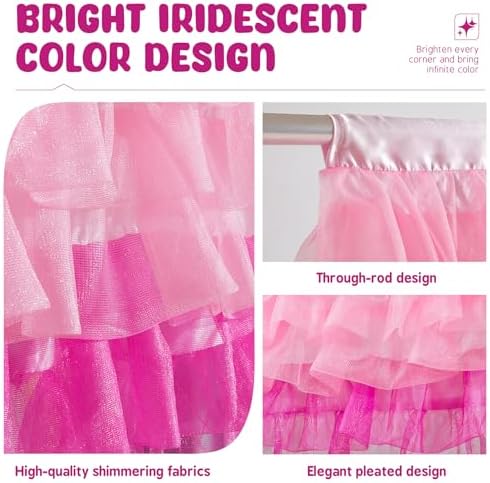 Besutolife Pink Valance Curtains - Image 4