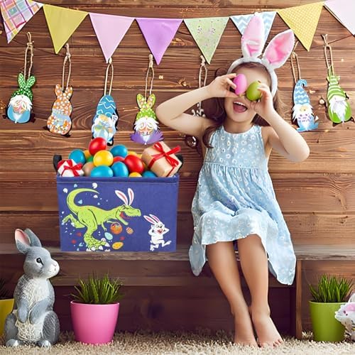 Dinosaur Easter Basket for Kid Large Empty Baby Rectangular Cute Easter Gift - Image 5