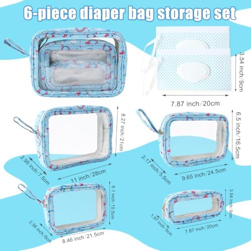 6 PCS Set TPU Diaper Bag Organizer Pouches & Wipe Dispenser - Image 5