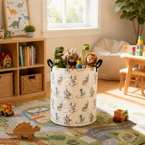 Large Laundry Basket Canvas Storage Bins Baby Nursery Hamper - Image 6