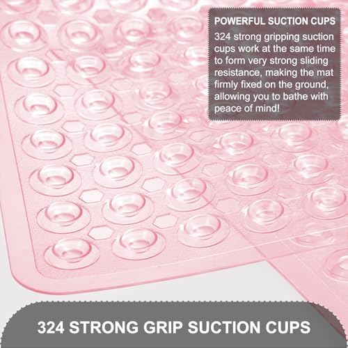 TEESHLY Bath Mat for Tub & Shower, Non Slip Soft Bathmat - Image 3