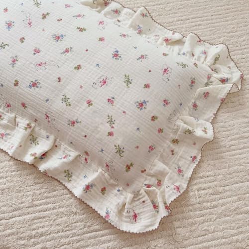 BuLuTu Cotton Kids Pillowcase Standard Size 20"x26", Flower & Sheep Pattern - Image 3