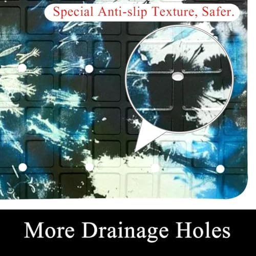 Bathtub Mat Non Slip 26.8x15.1 Inch, Tie Dye Print Shower Mat - Image 2