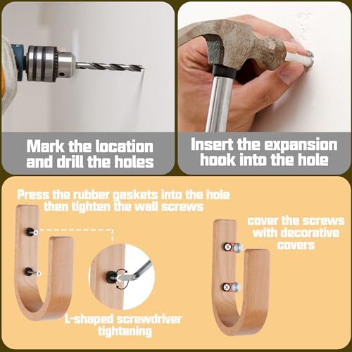 2 Pack Curtain Tiebacks & Holdbacks Wood Curtain Holder - Image 5
