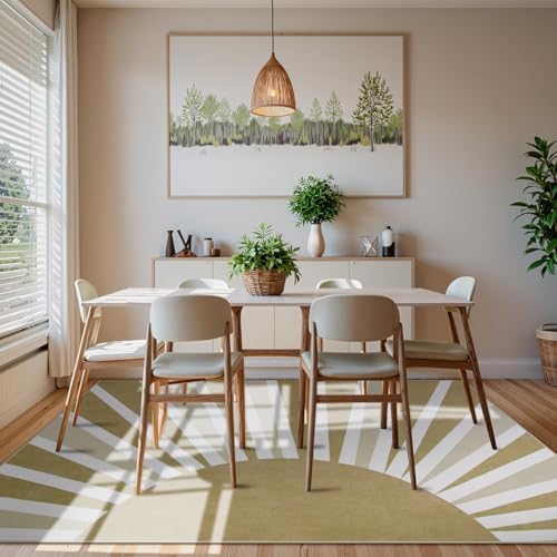 Lahome Khaki Rainbow Sun Washable Area Rug 9x12 - Image 7
