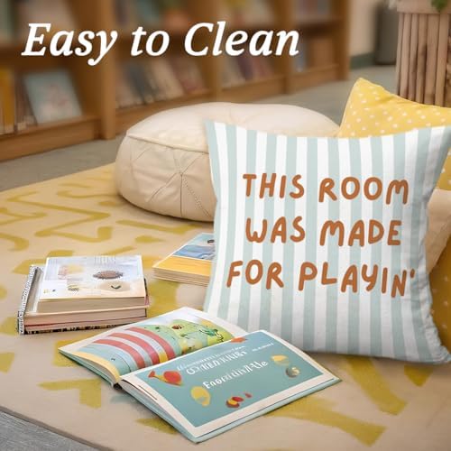 Kids Playroom Pillow Covers 18x18, Playroom Decor - Image 4