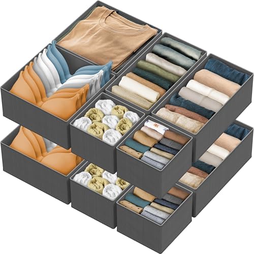 Simple Houseware Foldable Drawer Organizer Bin, Dark Gray by SimpleHouseware