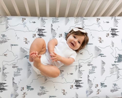 Sorrel + Fern Baby Crib Sheets Neutral, Fitted 2-Pack - Image 3