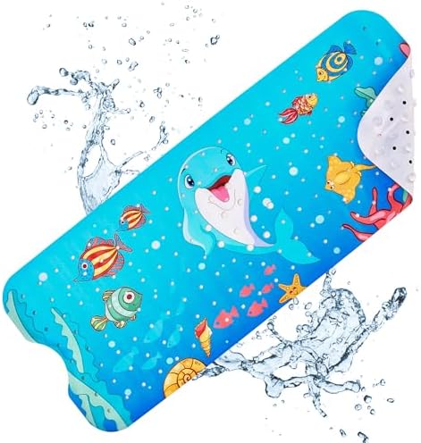 Vannokor Baby Bath Mat for Tub Non Slip Kids, 40 X 16 Inch Extra Long Bathtub - Image 2