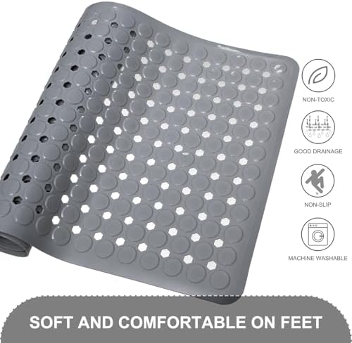 TEESHLY Bath Mat for Tub & Shower, Non Slip Soft Bathmat - Image 4