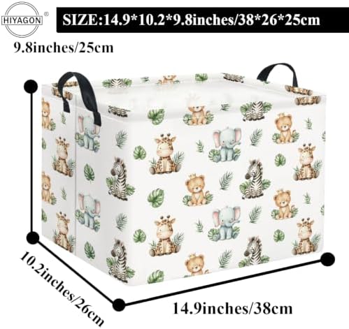 Rectangular Kids Basket Baby Girl Basket Fabric Storage Bin Organizer Box Room - Image 2