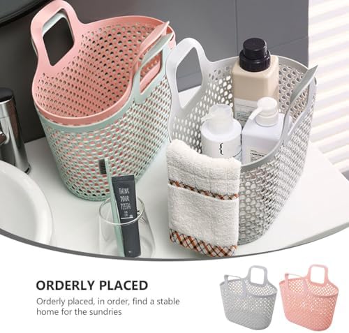 Zerodeko Handheld Bathing Basket 11.02X9.84X5.11In Bathroom Storage Organizer - Image 2