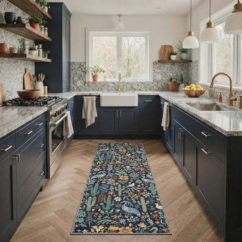 BESBLEE 2X5 Washable Kitchen Runner Rug, Animal Non Slip by BESBLEE