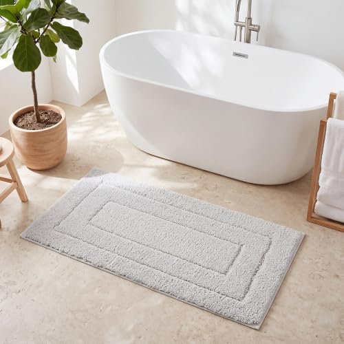 GRANNY SAYS Gray Bathroom Runner Rug 24" x 48", Soft Microfiber Bath Mat by GRANNYSAYS