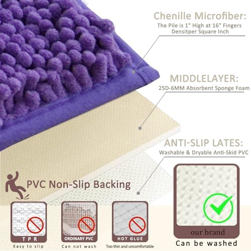 Bathroom Rugs Sets 3 Piece Non Slip, Bath Rugs - Image 4