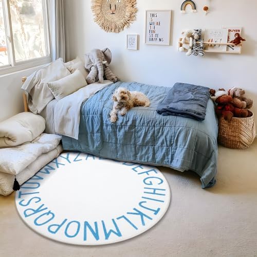 Topotdor Round ABC Area Rug, 47 Inch Soft Floor Carpet - Image 7