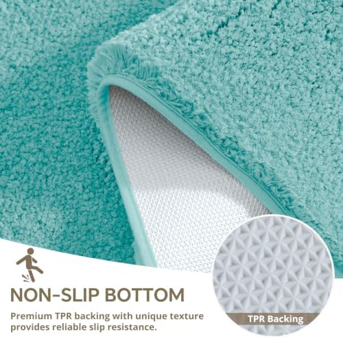 Polyester Bathroom Rug 30"x50" Aqua Haze, Large Soft Bath Mat - Image 6