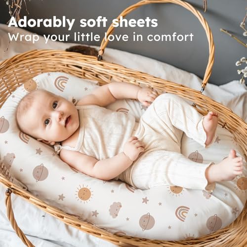 Baby Bassinet Sheets, 3 Pack Fitted Bassinet Mattress Sheets, Compatible - Image 5