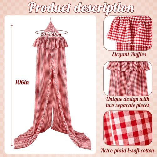 SmoothNovelty Gingham Plaid Bed Canopy - Image 2