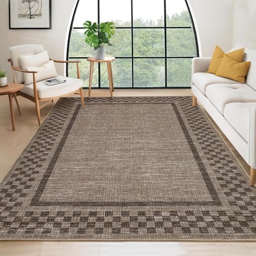 GarveeHome Washable Area Rug 6x9 Large Living Room Modern Border Throw Rug by GarveeHome