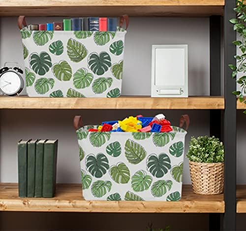 NTAOHAMPER Rectangular Green Storage Basket, Waterproof Safari Nursery Box - Image 3