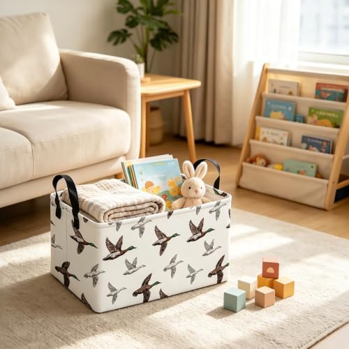 Rectangular Storage Basket Nursery Toy Organizer Mallard Duck - Image 7