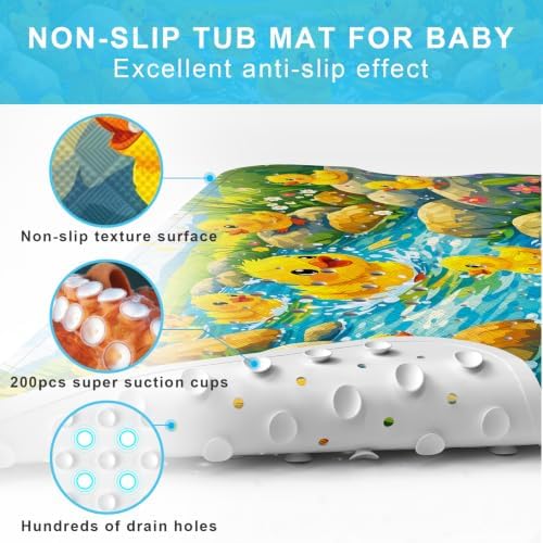 Bath Mat for Tub Non Slip Kids Bathtub Mat 40x16 Baby Bath Mat - Image 4