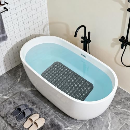 Anti-Slip Bathtub Shower Mat 28×15 Inch Opaque Black - Image 4