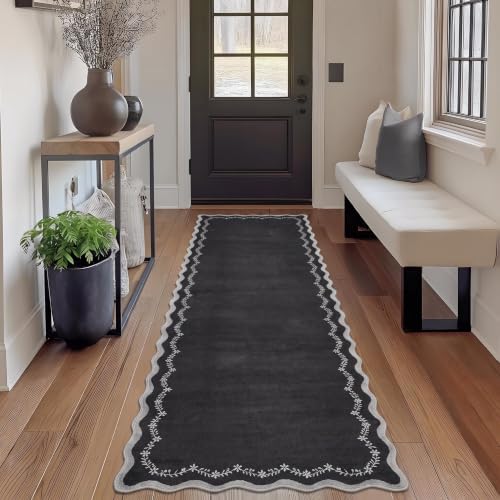 GarveeHome 2.5x10 Scalloped Washable Runner Rug Long Hallway Kitchen Rug - Image 3