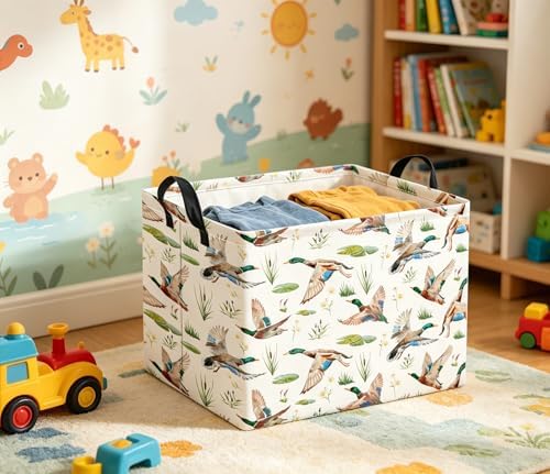 Rectangular Kids Basket Baby Girl Basket Fabric Storage Bin Organizer Box Room - Image 3